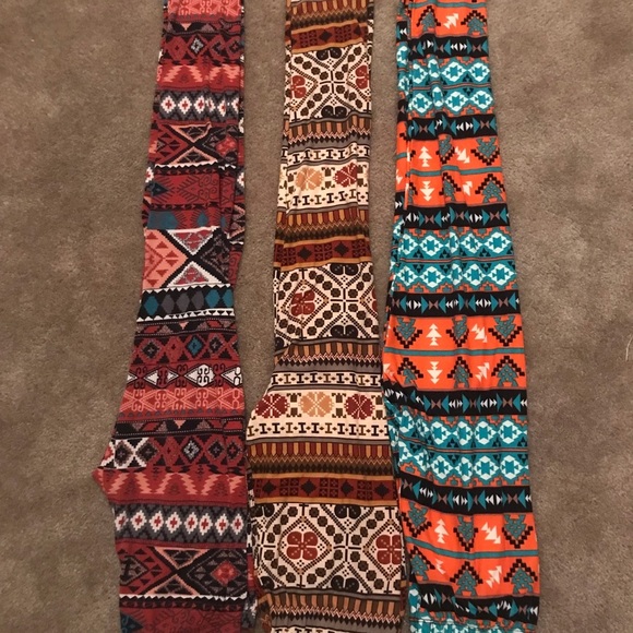 Legging Bundle, Muti colored, Tribal, One Size - Picture 3 of 3